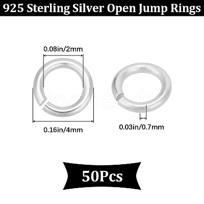 50Pcs 925 Sterling Silver Open Jump Rings STER-BBC0006-18A-1