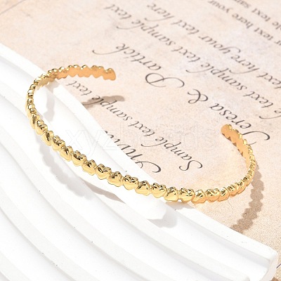 304 Stainless Steel Cuff Bangles for Women AJEW-P127-15G-1