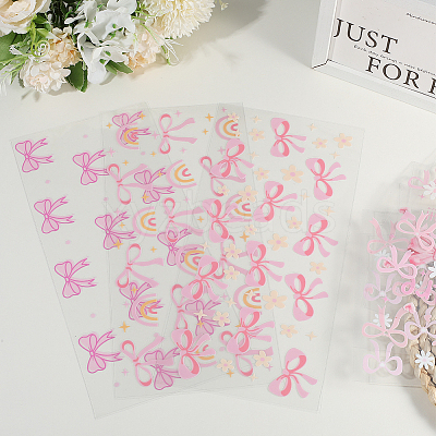 8Pcs 8 Styles PVC Plastic Waterproof Decorative Sticker Labels DIY-SP0004-93G-1