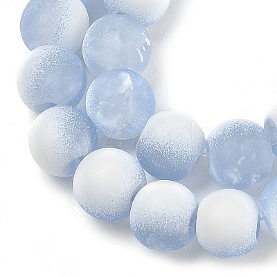 Frosted Crackle Glass Beads Strands GLAA-U001-6mm-M14-1