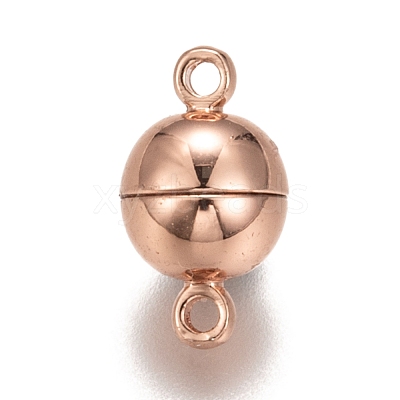 Rack Plating Brass Magnetic Clasps with Loops KK-F801-02B-RG-1