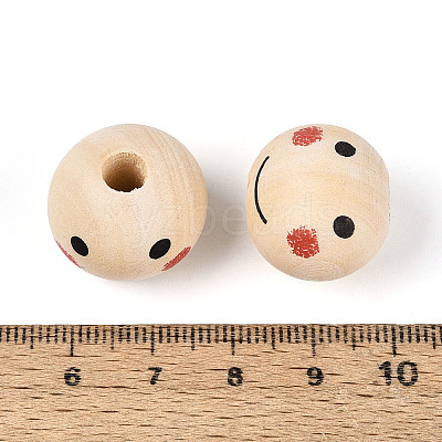 Printed Schima Wood Beads WOOD-T033-02D-1