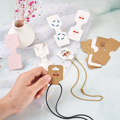 220Pcs 11 Styles Paper Necklace Display Cards CDIS-CD0001-03-1