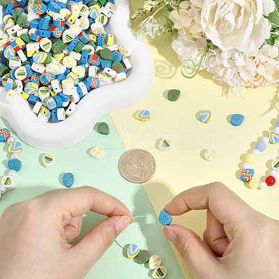 350Pcs Handmade Polymer Clay Beads CLAY-PA0001-46-1