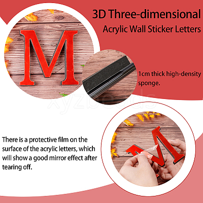 Acrylic Mirror Wall Stickers Decal DIY-CN0001-13B-M-1