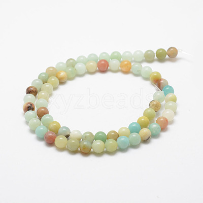 Natural Flower Amazonite Beads Strands G-F415-10mm-1