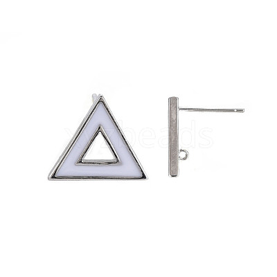Brass with Enamel Stud Earring Findings KK-S356-673P-NF-1