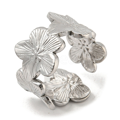 Non-Tarnish 304 Stainless Steel Open Cuff Ring RJEW-C067-23P-1