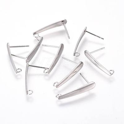 Non-Tarnish 304 Stainless Steel Ear Stud Components X-STAS-F222-036-1