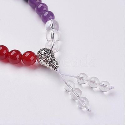Natural Gemstone Beads Stretch Bracelets BJEW-JB02894-1
