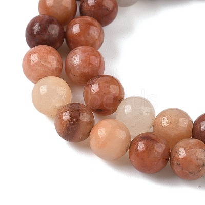 Natural Pink Aventurine Beads Strands X-G-P257-05-6mm-1
