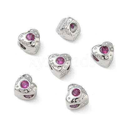 SHEGRACE Brass Magenta Cubic Zirconia Beads XGRQ4H633-681P-B-1