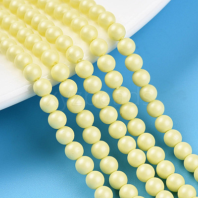 Baking Paint Pearlized Glass Pearl Bead Strands HY-N002-4mm-B03-1