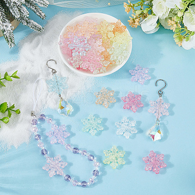 50Pcs Transparent Crackle Acrylic Beads OACR-SP0002-07-1