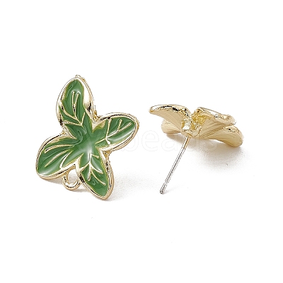 Alloy Enamel Stud Earring Finding ENAM-E003-01LG-1