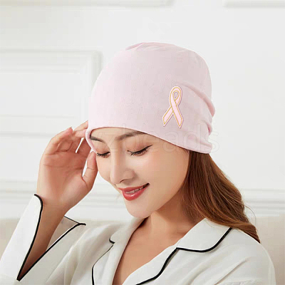 32Pcs 4 Style Breast Cancer Awareness Ribbon Computerized Embroidery Cloth Iron on Patches PATC-FG0001-31-1