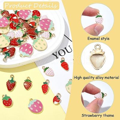 40Pcs 8 Styles Alloy Enamel Pendants ENAM-YW0004-49-1