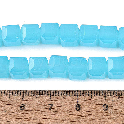 Imitation Jade Glass Beads Strands GLAA-R041-8x8mm-B05-1