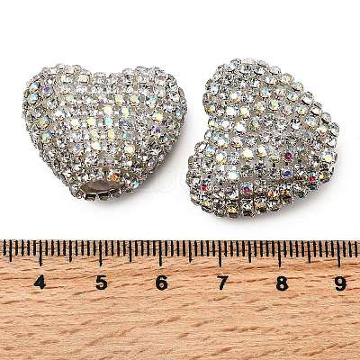 Sparkling Acrylic Heart Beads with Rhinestone Embellishment LS-OACR-NH0001-02B-07-1