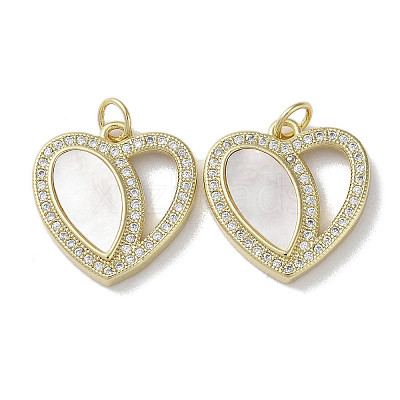 Brass Micro Pave Cubic Zirconia Pendants KK-G485-34E-G-1
