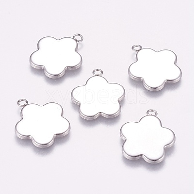 Tarnish Resistant 304 Stainless Steel Pendant Cabochon Settings STAS-K148-06-1