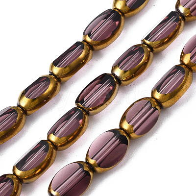 Electroplate Glass Beads Strands EGLA-N008-015B-1