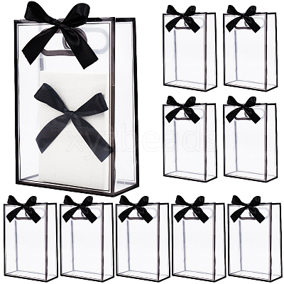 12Pcs Rectangle Plastic Gift Bags ABAG-SP0001-07F-1