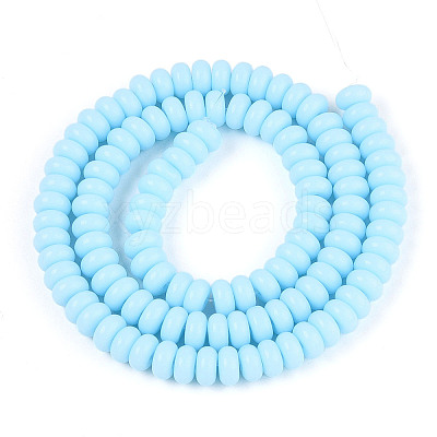 Opaque Spray Painted Glass Beads GLAA-ZX008-6mm-18J-1