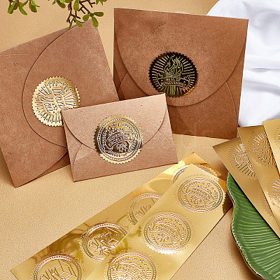 Self Adhesive Gold Foil Embossed Stickers DIY-WH0211-070-1
