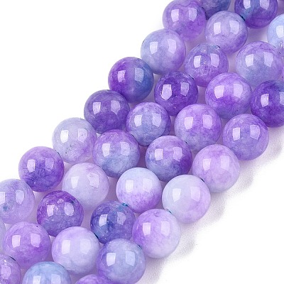 Dyed Natural White Jade Beads Strands X-G-T138-6mm-210-5-1
