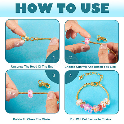 DIY European Bracelete Making Kits DIY-TA0012-17G-1