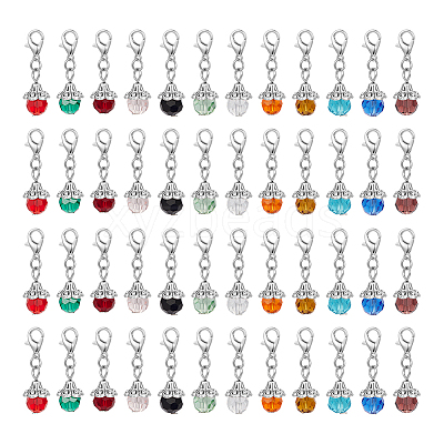 Birthstone Glass Locking Stitch Marker HJEW-UN00030-1