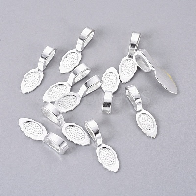 Tibetan Style Alloy Glue-on Flat Pad Bails LS-K0P9R021-1