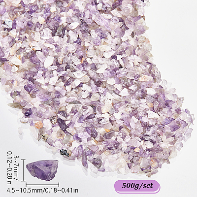 500G Natural Amethyst Chip Beads G-SP0001-10-1