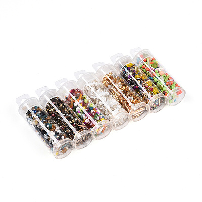 7 Bottles DIY Glass Seed Beads Sets DIY-N006-02F-1
