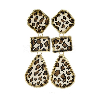 Alloy acrylic Dangle Stud Earrings EJEW-M075-01G-05-1