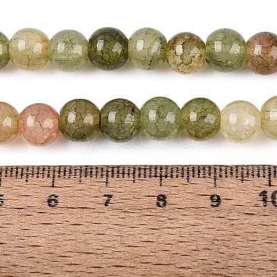 Baking Paint Crackle Glass Beads Strands GLAA-Q106-03A-16-1