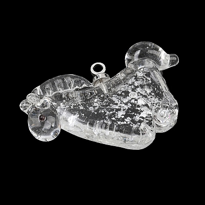 Handmade Silver Foil Lampwork Pendants LA-CBAD4D2-01B-1