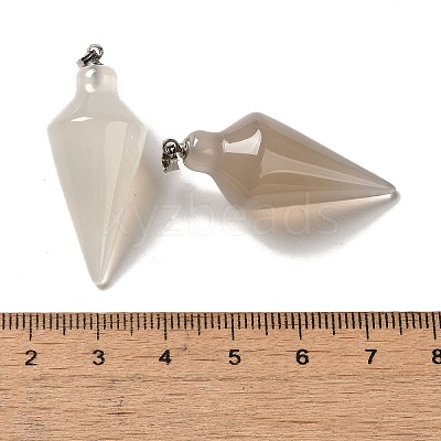 Natural Grey Agate Pendants G-Z055-02P-16-1