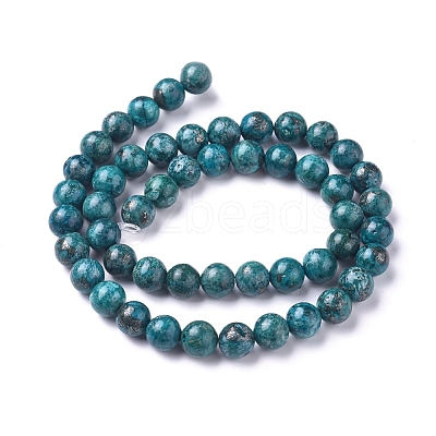Natural African Pyrite Beads Strands G-D0006-C04-8mm-01-1