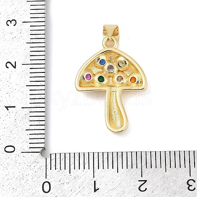Brass Micro Pave Cubic Zirconia Pendants X-KK-A241-05G-1