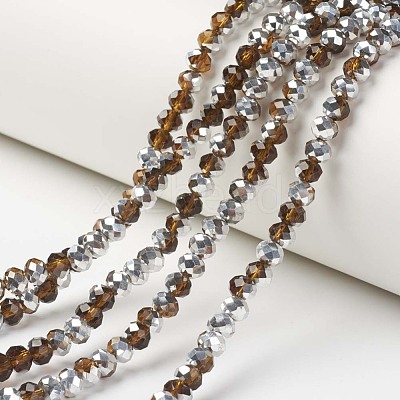 Electroplate Transparent Glass Beads Strands EGLA-A034-T4mm-M-1