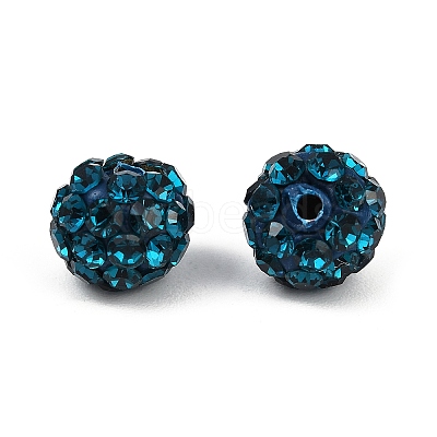 Polymer Clay Rhinestone Beads RB-H284-6MM-Half-229-1