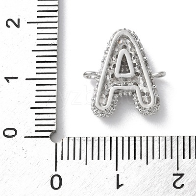 Brass Micro Pave Cubic Zirconia Letter Links KK-I717-04A-P-1