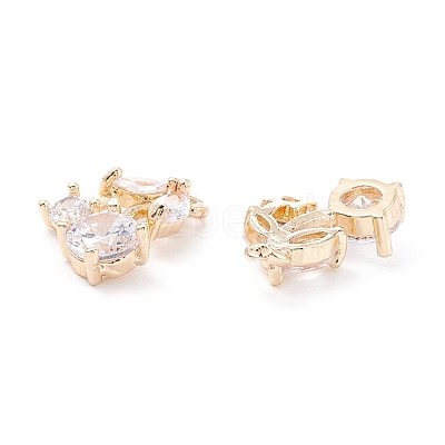 Rack Plating Brass Cubic Zirconia Charms ZIRC-C026-13LG-1