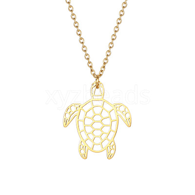 304 Stainless Steel Geometric Artistic Hollow Animal Pendant Necklaces JK0174-4-1