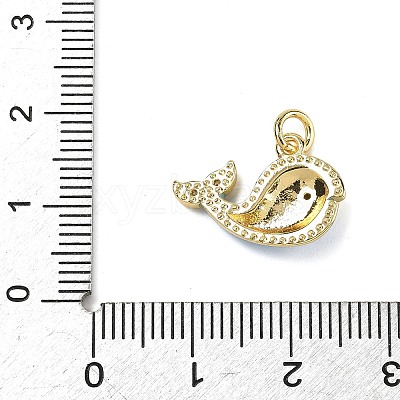 Brass Micro Pave Clear Cubic Zirconia Pendants KK-F925-01G-04-1