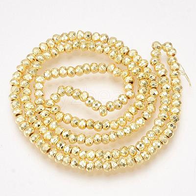 Electroplate Non-magnetic Synthetic Hematite Bead Strands G-Q465-21G-1