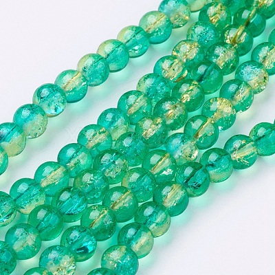Crackle Glass Beads Strands X-CCG-Q002-6mm-07-1