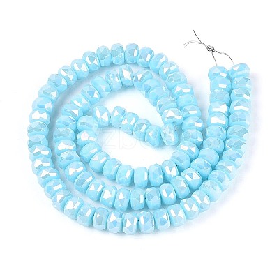 Electroplate Opaque Glass Beads Strands EGLA-N022-05B-A02-1